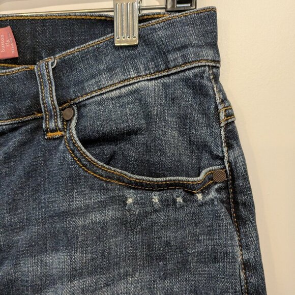 CAbi Straight Button-Fly Jeans Women's 8 Distressed Blue Dark Wash Denim #6068 - Picture 7 of 15